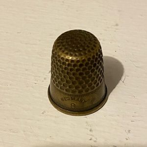 Vintage brass etched thimble